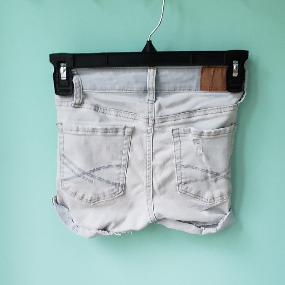 High Waisted Midi ripped jean shorts